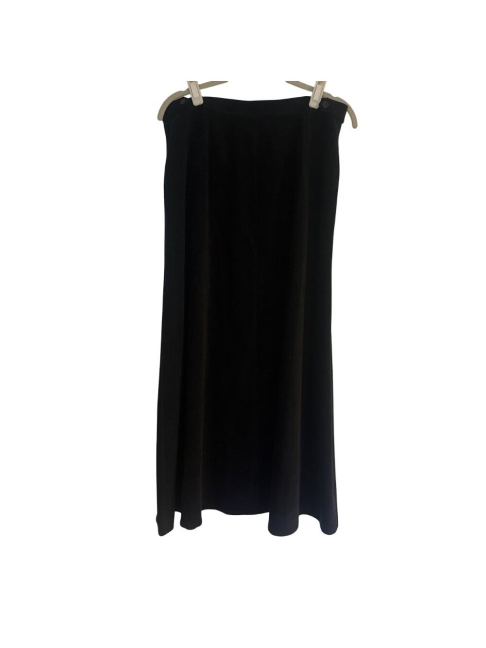 TALBOTS New Solid Black Soft Stretch Maxi Casual Skirt Size 14 Back Zipper